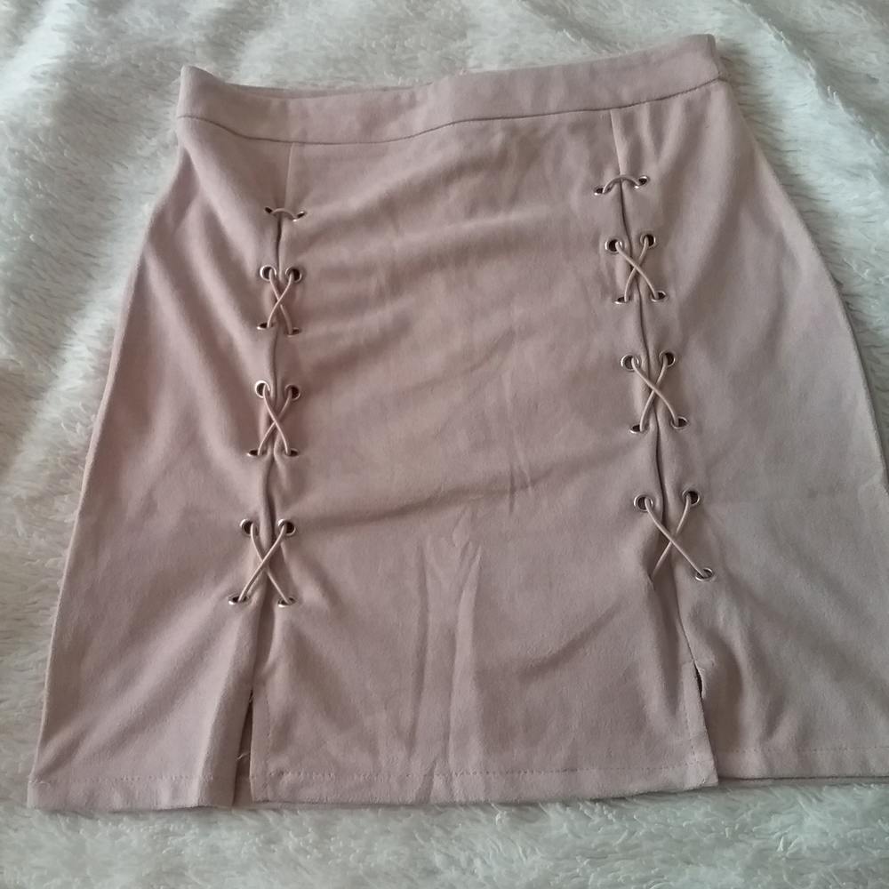Suede mini skirt